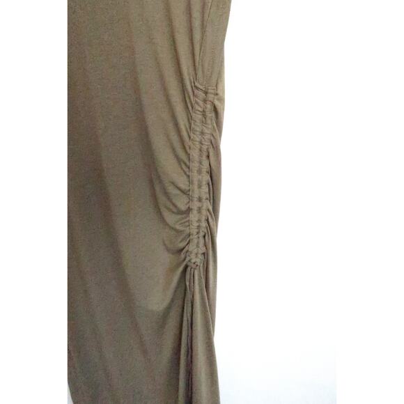 RAG & BONE Ina Ruched Midi Jersey T-Shirt Dress Light Olive Shopbop S NWT $325 - Picture 8 of 13